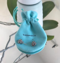 Load image into Gallery viewer, TIFFANY &amp; CO. Sterling Silver Knot Stud Pierced Earrings
