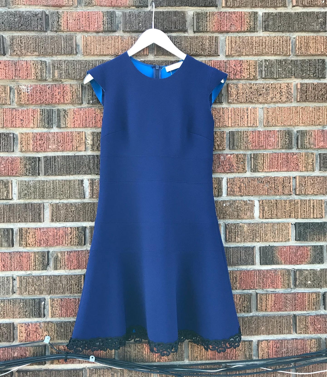 SANDRO Paris Navy Midi Dress