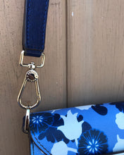Load image into Gallery viewer, FURLA Blue White Floral Print Leather Crossbody Bag
