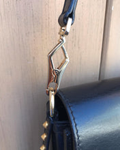 Load image into Gallery viewer, BURBERRY Small Abbott Gold Studded Black Leather Crossbody Bag

