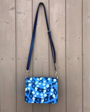 Load image into Gallery viewer, FURLA Blue White Floral Print Leather Crossbody Bag
