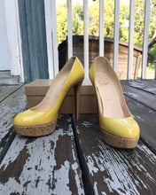 Load image into Gallery viewer, CHRISTIAN LOUBOUTIN Patent Leather Platform Cork High Heel Pumps
