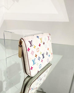LOUIS VUITTON Monogram White Multi Colour Zippy Coin Wallet