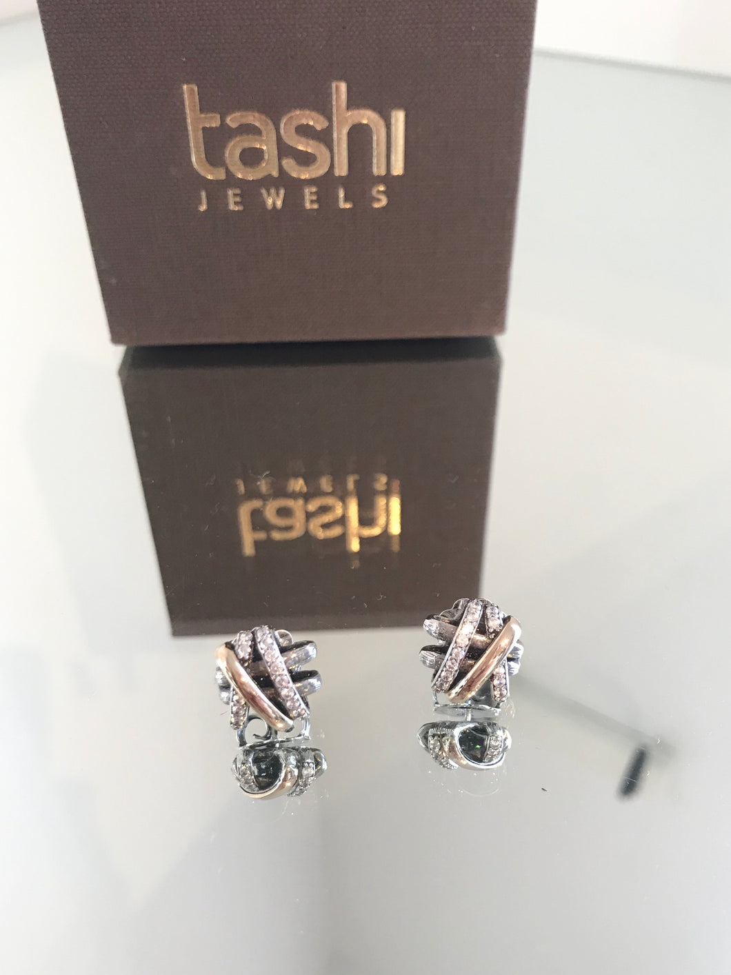 TASHI Sterling Silver Knot Pierced Earrings