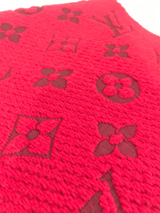 LOUIS VUITTON Wool Silk Blend Logomania Scarf