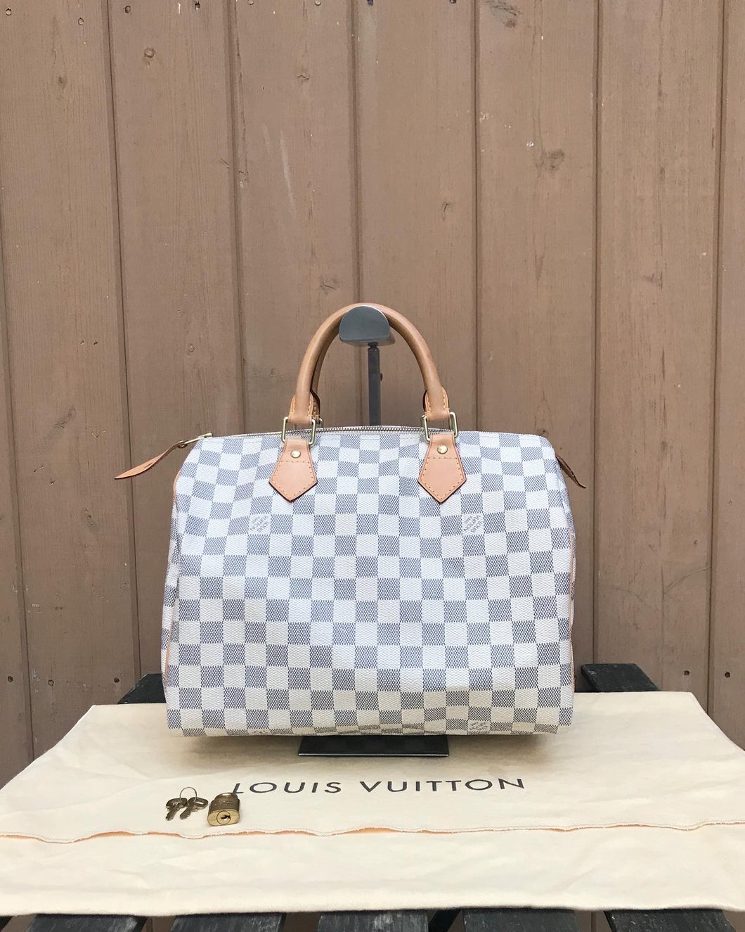 LOUIS VUITTON Damier Azur Canvas Speedy 30