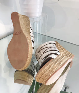 UGG Australia Melinda Platform Leather Wedge Sandal Slides