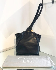CHRISTIAN DIOR Vintage Lambskin Leather Shoulder Bag