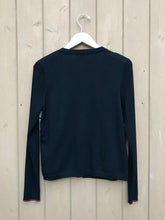 Load image into Gallery viewer, PINK TARTAN Black Cream Pattern V-Neck Wool Cardigan
