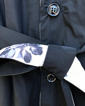 Load image into Gallery viewer, MAX MARA WEEKEND Reversible Black Floral Print Nylon Trench Coat
