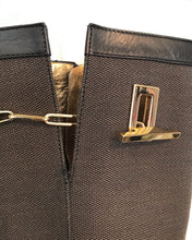 Load image into Gallery viewer, GUCCI Canvas Leather Pointed Toe Knee-High Boots
