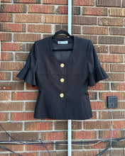Load image into Gallery viewer, BOUTIQUE GIVENCHY Vintage Black Short Sleeve Top

