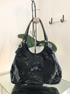 COACH MAD PAT Patent Leather Shoulder Bag