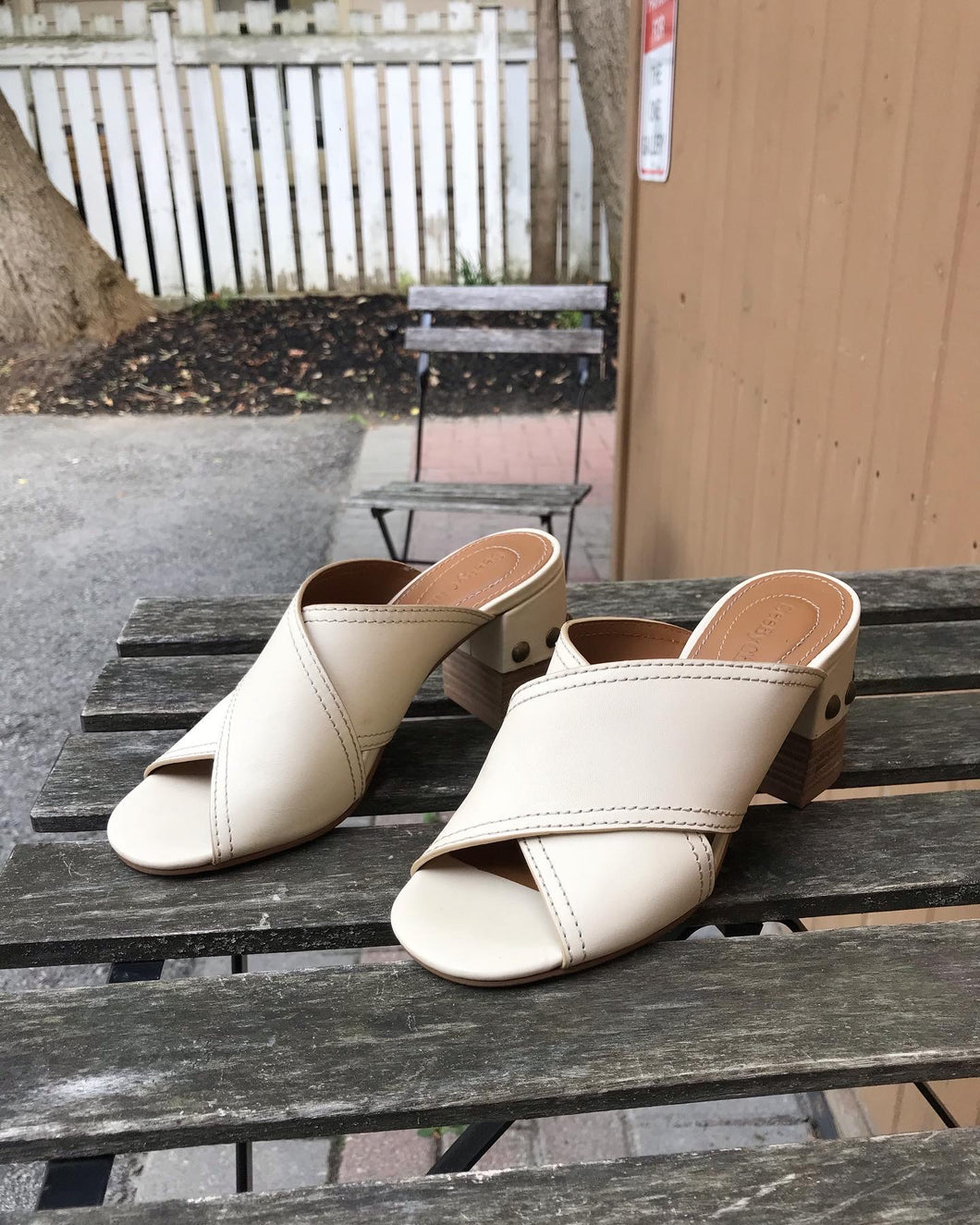SEE BY CHLOE Crisscross Studded Leather Mules