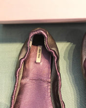 Load image into Gallery viewer, MIU MIU Gold Jewel Embellished Leather Ballet Flats
