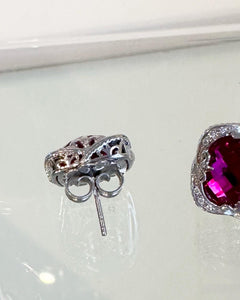 CHARRIOL Gem Stone Sterling Silver Pierced Stud Earrings