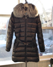 Load image into Gallery viewer, PRADA Puffer Down Coat With Silver Fox Fur Collar and Detachable Hood
