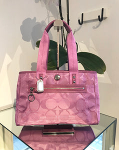 COACH Canvas Leather Handle Bag