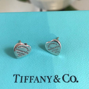 TIFFANY & CO. Heart Tag Pierced Stud Earrings