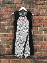 Load image into Gallery viewer, DESIGUAL Black White Pattern Floral Embroidered Midi Dress
