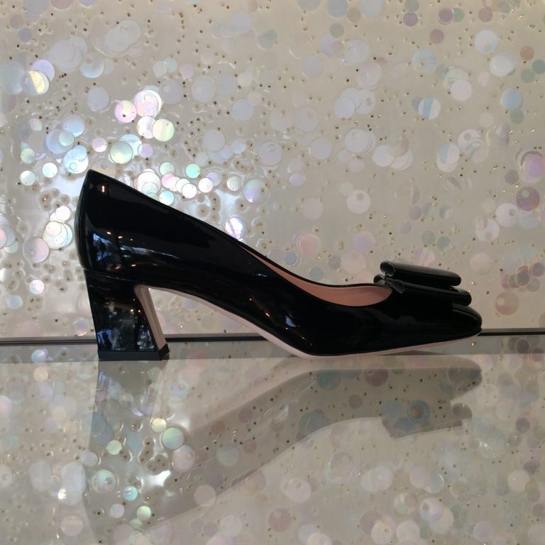 MIU MIU Patent Leather Mid Heel Pumps