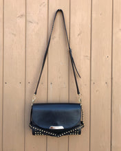 Load image into Gallery viewer, BURBERRY Small Abbott Gold Studded Black Leather Crossbody Bag
