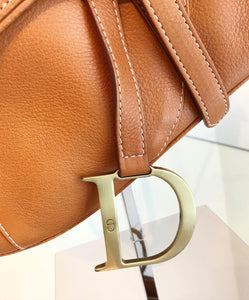 CHRISTIAN DIOR Vintage Tan Saddle Bag
