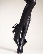 Load image into Gallery viewer, AMINAH ABDUL JILLIL Leather Thigh High Stretch Boots
