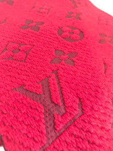 LOUIS VUITTON Wool Silk Blend Logomania Scarf