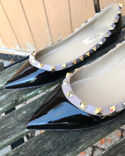 Load image into Gallery viewer, VALENTINO GARAVANI Rockstud Patent Leather Pointed Toe Ballet Flats
