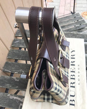 Load image into Gallery viewer, Vintage BURBERRY Haymarket Check Coated Canvas Leather Handle Bag
