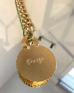 OMEGA Vintage Roman Coin Gold Plated Chain Links Belt/Necklace