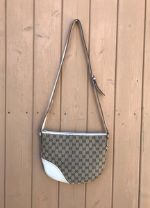 GUCCI GG Canvas Leather Crossbody Bag