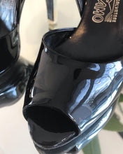 Load image into Gallery viewer, SALVATORE FERRAGAMO D’Orsay Patent Leather Peep-toe High Heels
