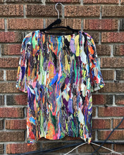 Load image into Gallery viewer, DRIES VAN NOTEN Multi Colour Print Silk Short Sleeve Top
