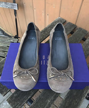 Load image into Gallery viewer, STUART WEITZMAN Studs &amp; Bow Embellished Suede Ballet Flats
