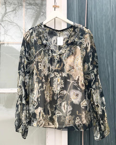 ELIE TAHARI Silk Print Top