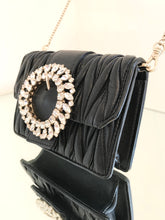 Load image into Gallery viewer, MIU MIU Matelasse Napa Leathr Crystal Embellished Buckle Mini Crossbody Bag
