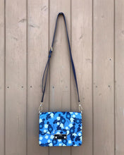 Load image into Gallery viewer, FURLA Blue White Floral Print Leather Crossbody Bag

