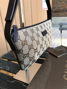 GUCCI GG Canvas Leather Pochette