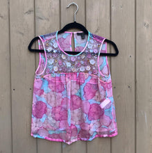 Load image into Gallery viewer, LOUIS VUITTON Flower Sequin Embellished Silk S’less Top
