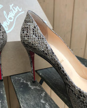 Load image into Gallery viewer, CHRISTIAN LOUBOUTIN Metallic Gold Brown Peep-toe Platform High Heel Pumps
