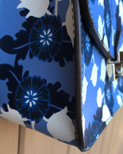 Load image into Gallery viewer, FURLA Blue White Floral Print Leather Crossbody Bag
