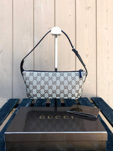 GUCCI GG Canvas Leather Pochette