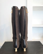 Load image into Gallery viewer, GUCCI Canvas Leather Pointed Toe Knee-High Boots
