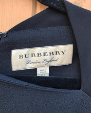 Load image into Gallery viewer, BURBERRY London Crepe 3/4 Sleeve Asymmetrical Neckline Fitted Midi Dress
