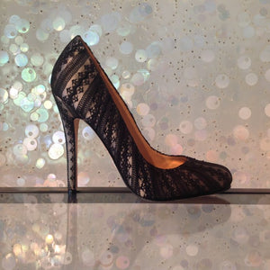 BADGLEY MISCHKA Lace High Heel Pumps