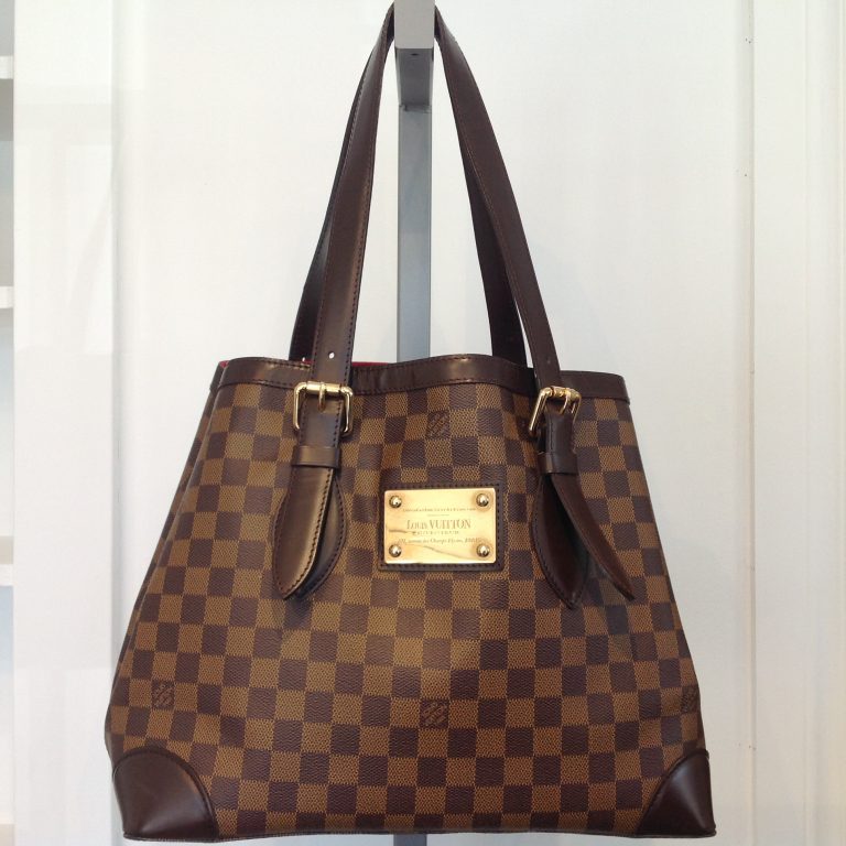 LOUIS VUITTON Hampstead Damier Brown Canvas Leather Tote