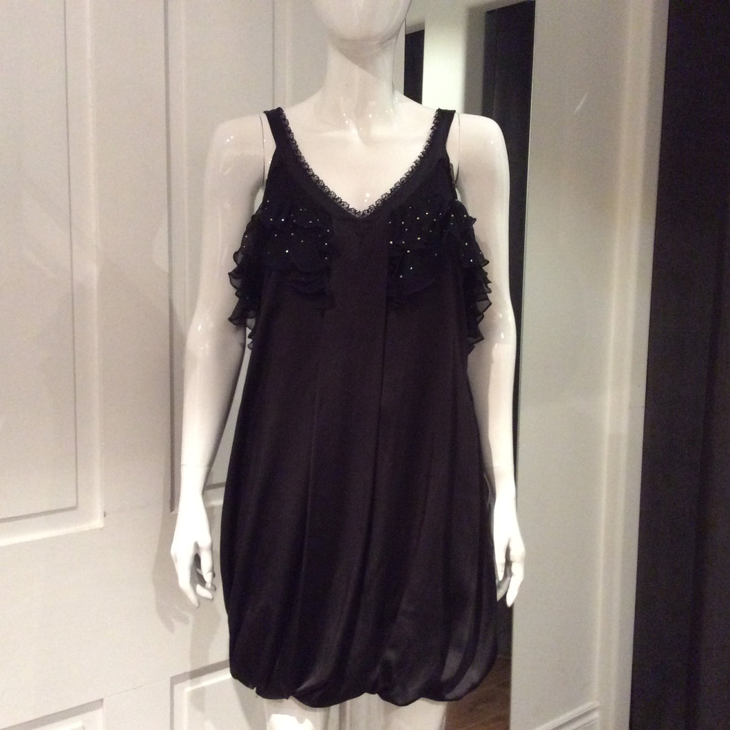 GALLIANO Crystal Embellished Silk Slip Dress